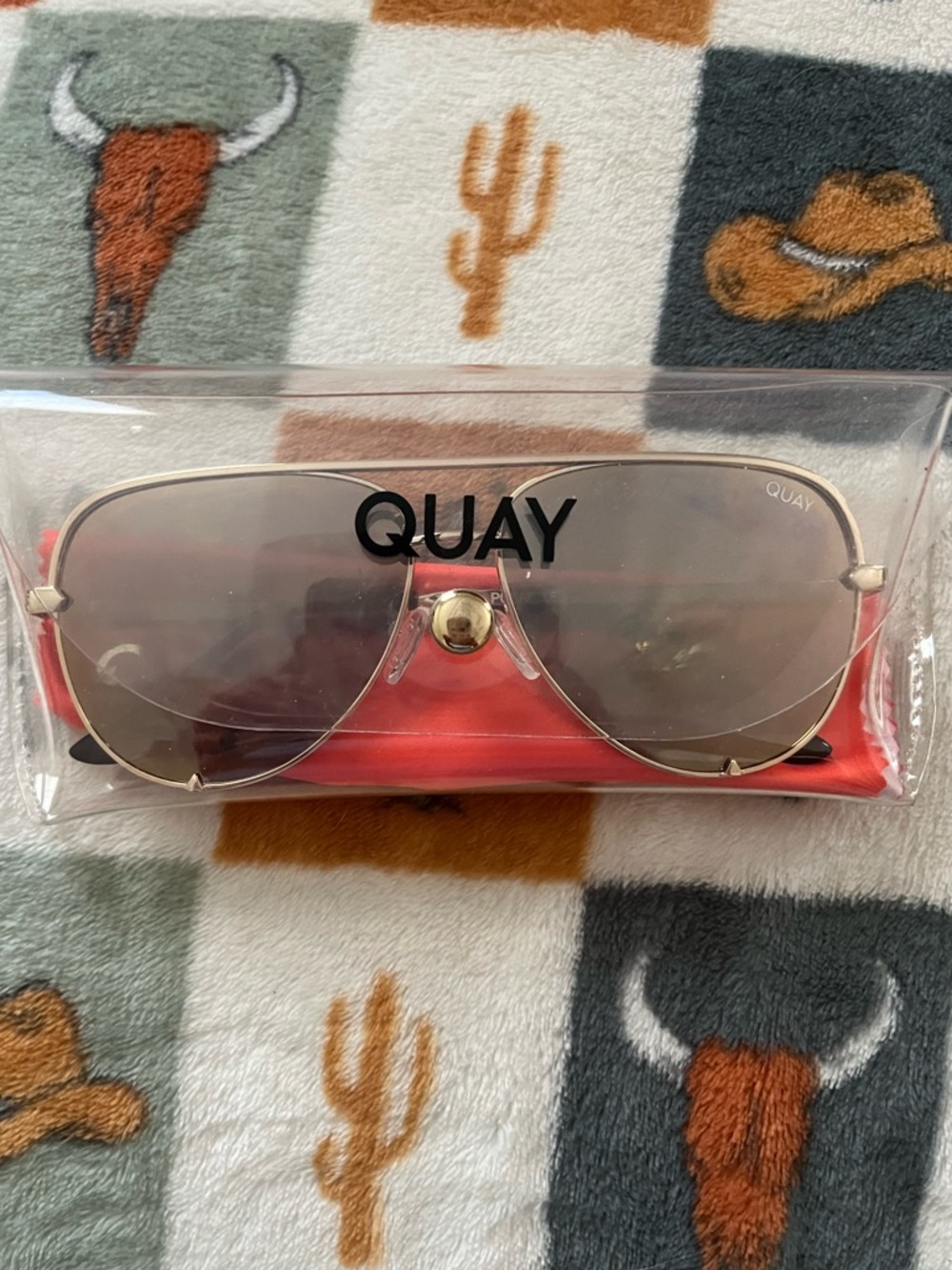 Quay Australia Women’s Gold Aviator Sunglasses